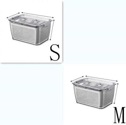 Premium food preservation containers for large capacity refrigerators, featuring customisable partitions, easy-to-clean design, and durable construction.