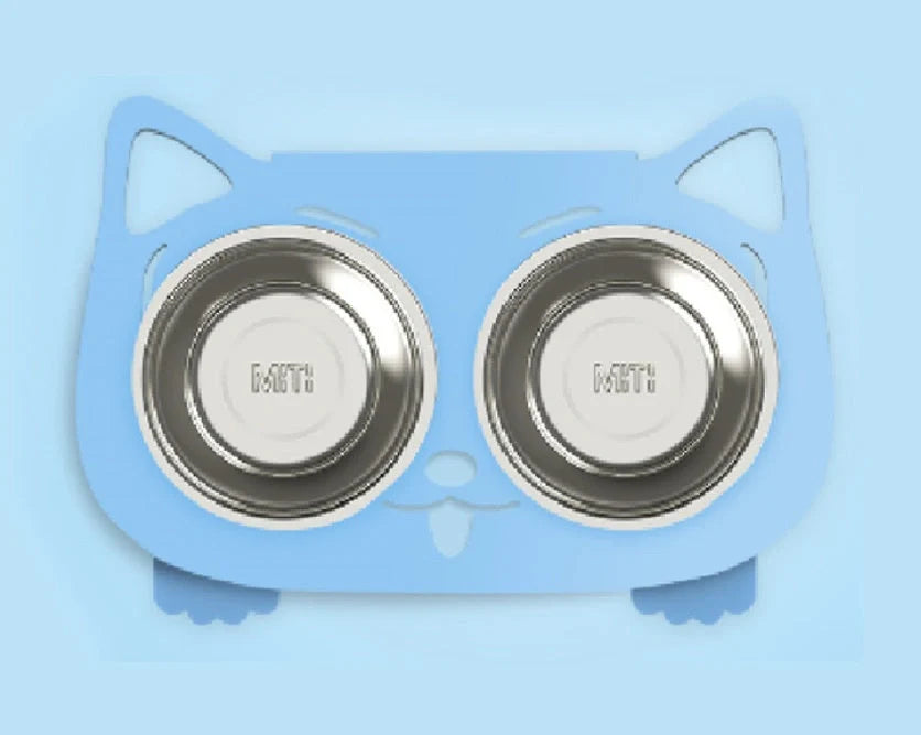 Stainless steel anti-spill pet feeding bowl in various colors