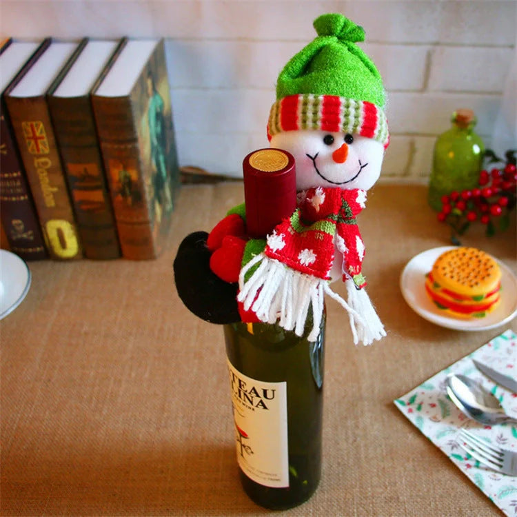 Festive Christmas wine bottle socks in vibrant colours, 14cm x 31cm