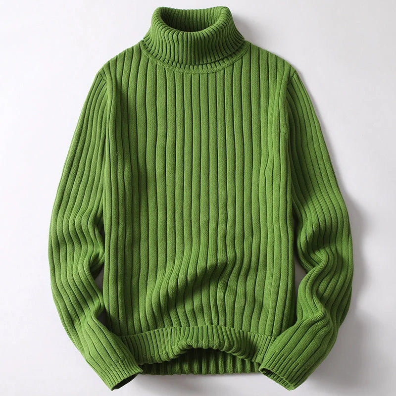 Premium cotton blend turtleneck sweater for men and women, available in multiple colours and sizes.
