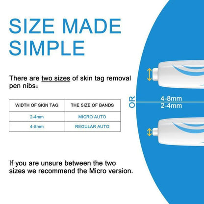 Skin Tag Remover Kit featuring rubber band removal tool, attachments for different tag sizes, and easy-to-clean design for safe at-home use