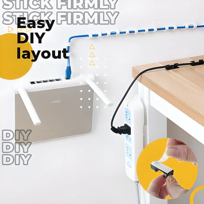 Self-Adhesive Wire Organizer Clips in various sizes and colours