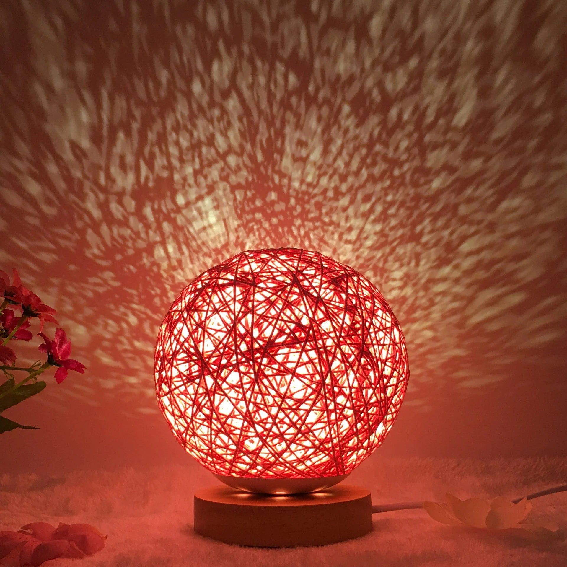 Creative Linen Table Lamp with LED Intelligent USB7 Colour RGB16 Remote Control