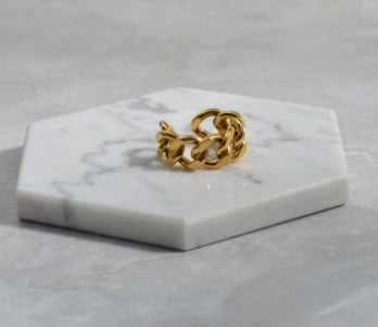 Adjustable aluminium alloy ring chain with golden or silvery electroplated finish