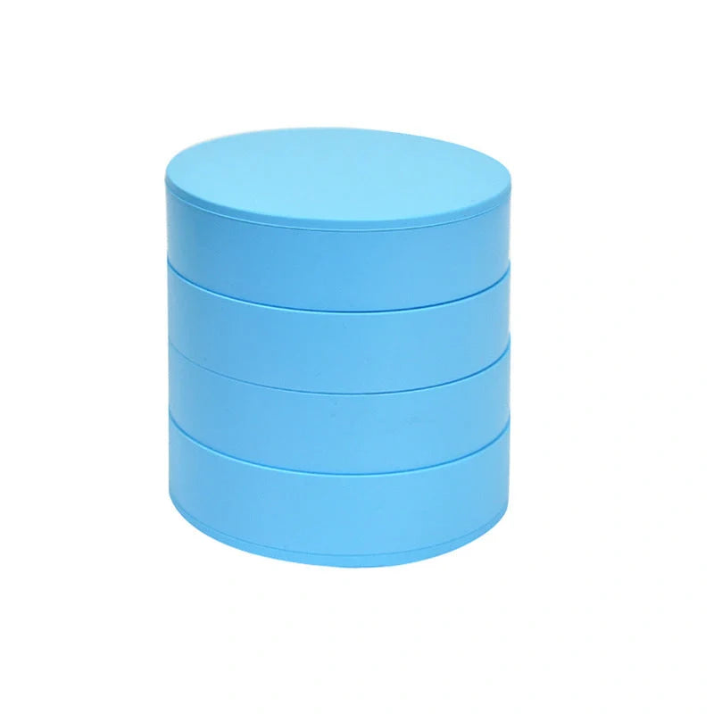 Plastic jewelry box storage container with 360-degree rotation and four-tier organizer