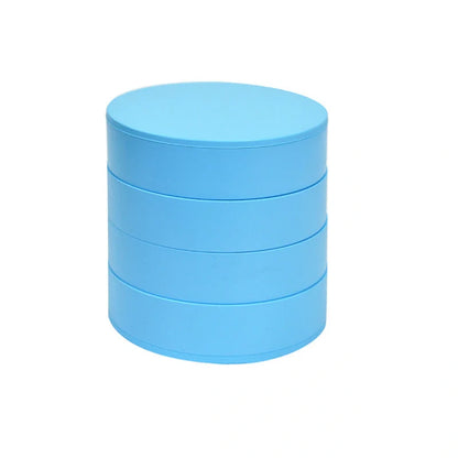 Plastic jewelry box storage container with 360-degree rotation and four-tier organizer