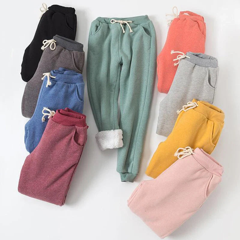 Cotton lamb velvet padded sweatpants in various colours and sizes