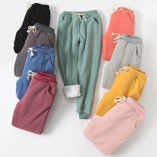 Cotton lamb velvet padded sweatpants in various colours and sizes