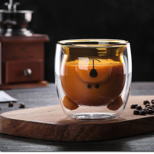 3D double-layer panda cup with skull design and festive inner Christmas tree