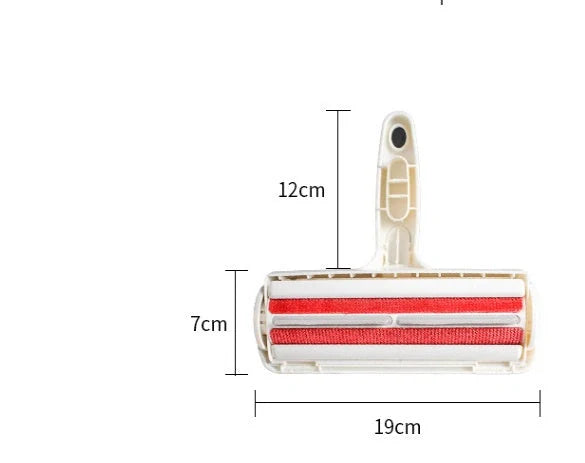 Durable ABS pet hair remover tool in red and blue for efficient cleaning of furniture and carpets