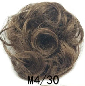 Synthetic wavy curly messy hair bun for women, 12cm diameter, high temperature wire
