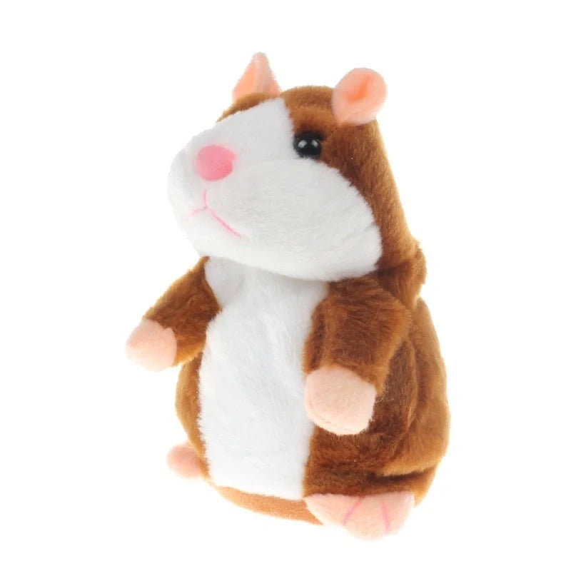 15CM Little Talking Hamster Toy in light brown, dark brown, and grey