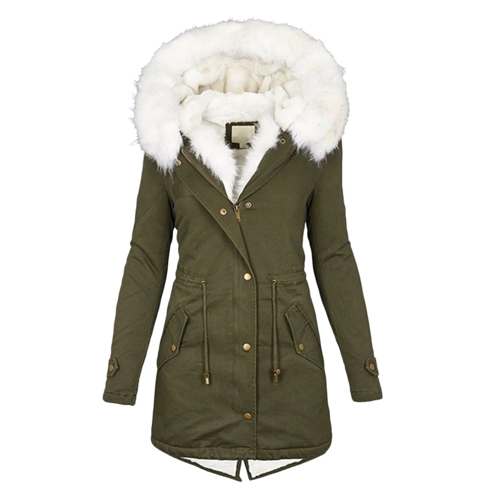 Women's lightweight padded jacket with white collar in various colours
