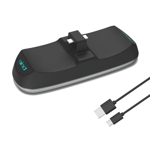 PS5 Wireless Controller Dual Charge Dock in black and white