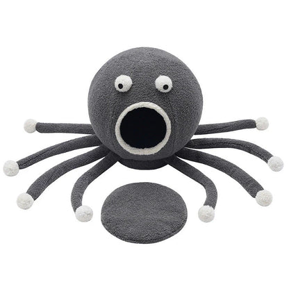 Cosy octopus-shaped pet nest, featuring a plush, high-quality fabric construction and a whimsical design for your cat's ultimate relaxation.