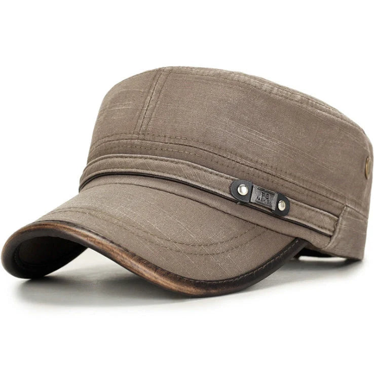 Malecap Middle-aged Casual Cotton Flat Cap in various colours with tie-dye pattern