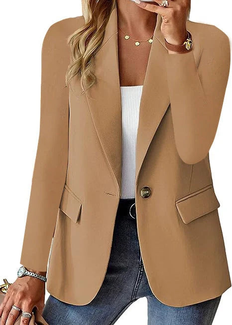 Women's Autumn Long Sleeve Polyester Cardigan with Pockets in various colours
