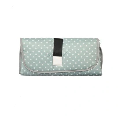 Portable diaper changing pad clutch with built-in toy ring, foldable design for easy transport