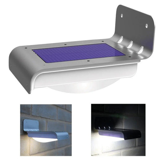 Solar-powered motion-activated outdoor light with bright LED illumination, weatherproof design, and automatic sensor activation