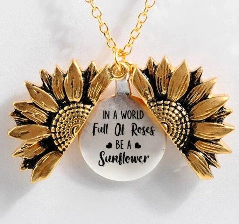 Elegant Sunflower Double-layer Lettering Necklace in various colours