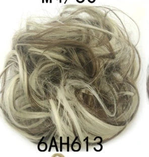 Synthetic wavy curly messy hair bun for women, 12cm diameter, high temperature wire