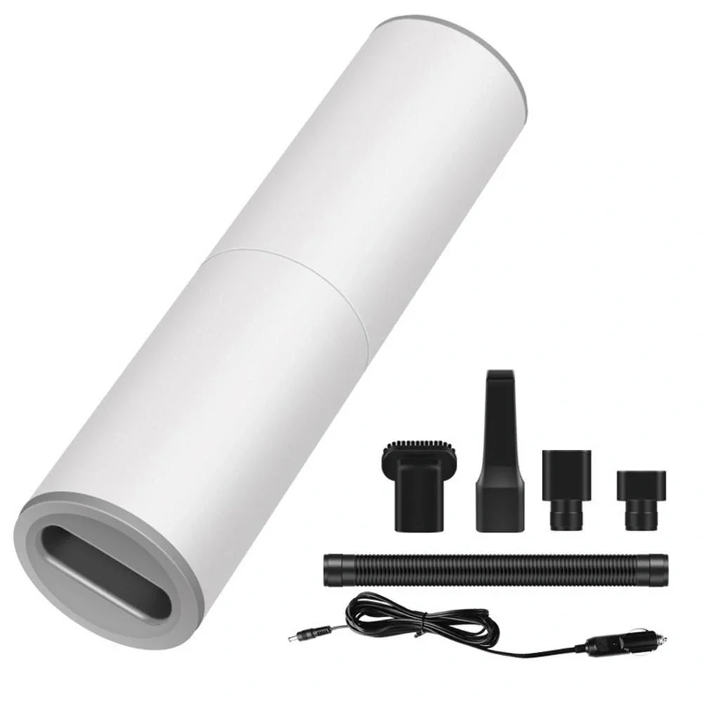 Compact 120W portable handheld vacuum cleaner for cars with multiple attachments