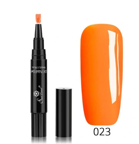 3-in-1 Gel Nail Varnish Pen with Glitter for easy one-step nail art