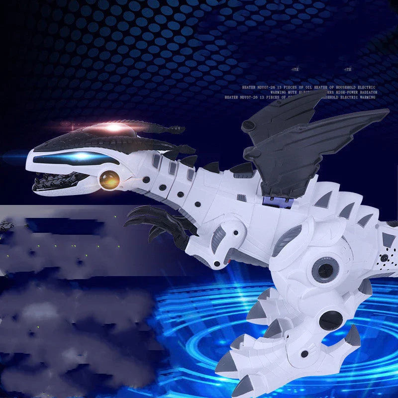 Roaming Robotic Dragon Toy with Lifelike Movement, Flashing Lights, Sounds, and Water Spray Effects