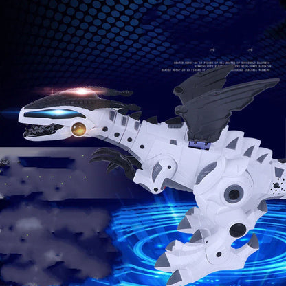 Roaming Robotic Dragon Toy with Lifelike Movement, Flashing Lights, Sounds, and Water Spray Effects