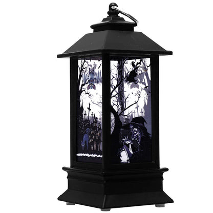 Enchanting Halloween pumpkin lamp with intricate design and warm LED lighting, perfect for seasonal decor