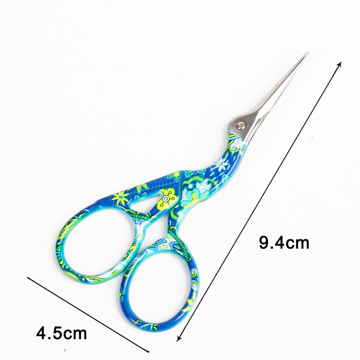 Elegant stainless steel crane embroidery scissors in various colors