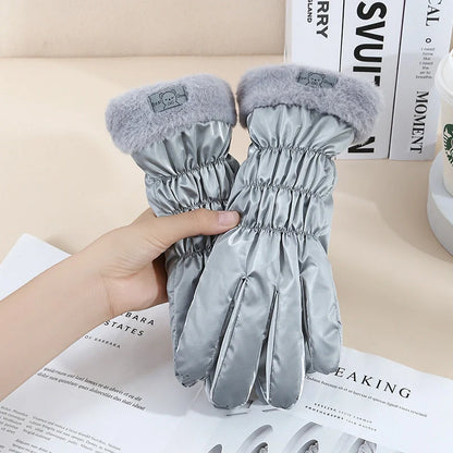 Cosy winter gloves with touch screen capability and fleece lining, available in various stylish colour options