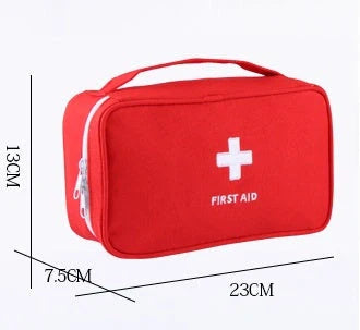 Large empty first aid kit in red, made from durable 600D Oxford cloth for outdoor and travel use