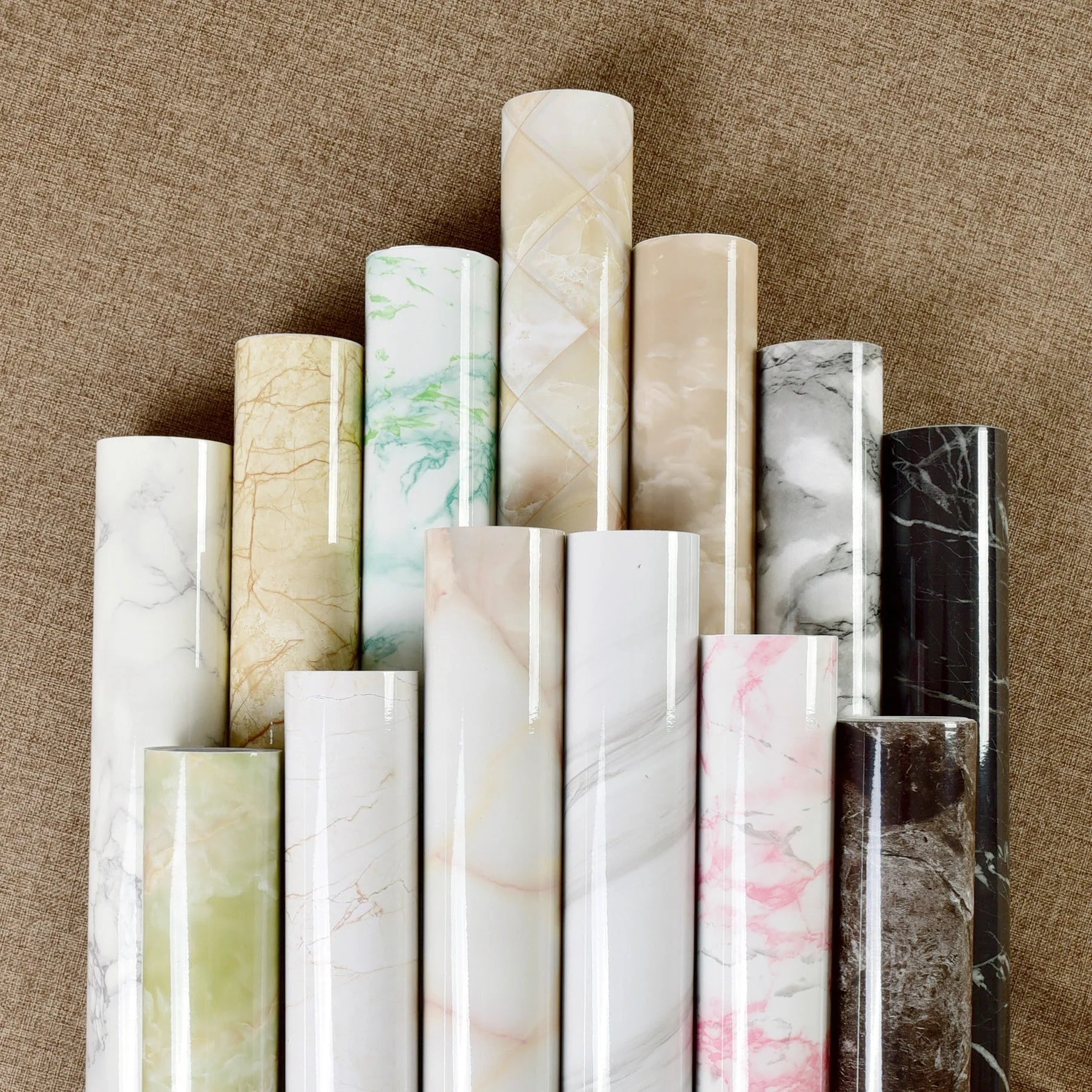 Elegant marble effect wallpaper for kitchen and bathroom renovation