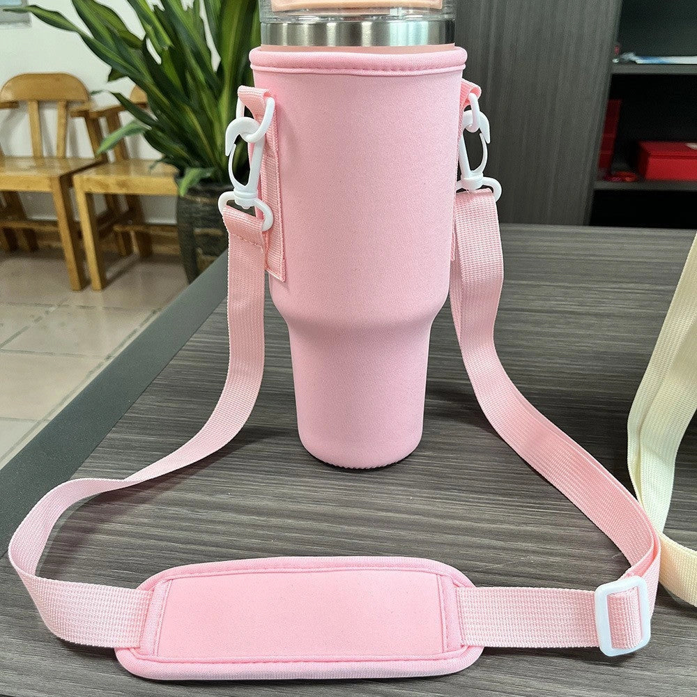 Handle mug ice cream cup cover in black, pink, or apricot
