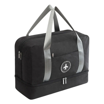 Premium waterproof polyester shoe storage bag with laminated zipper pocket and breathable design for travel and various occasions