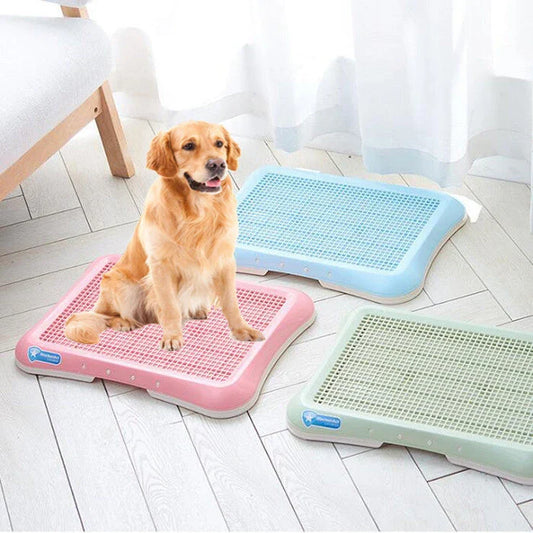 Premium pet toilet in blue, light green, and pink colours for hassle-free puppy training in the UK
