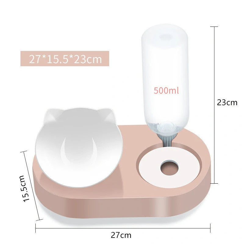 Two-in-One Pet Bowl Water Dispenser in various colours
