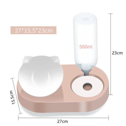 Two-in-One Pet Bowl Water Dispenser in various colours