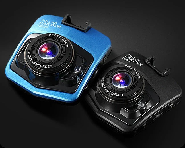 Compact 1080p in-car video recorder with night vision, wide 140-degree angle lens, and high-resolution 2.4-inch LCD display
