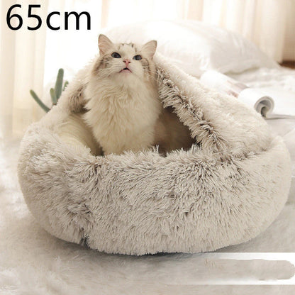Cozy and comfortable 2-in-1 pet bed for cats and dogs, featuring plush, warm, and soft materials