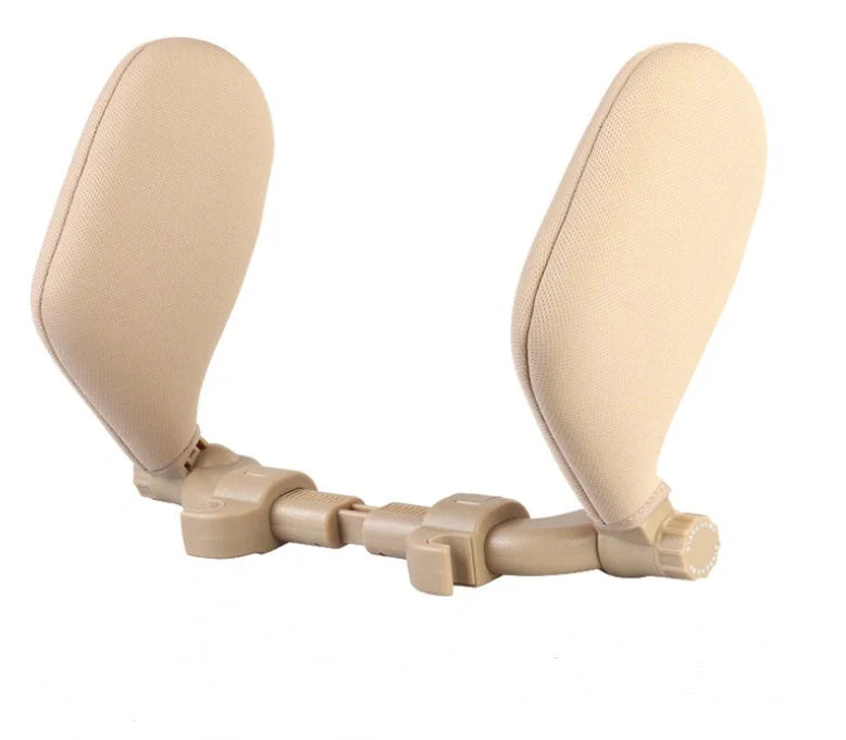 Adjustable car seat headrest pillow with memory foam for neck support during travel
