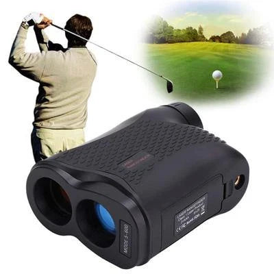 Precision laser rangefinder with 600-meter range and 1mm accuracy for outdoor activities like golfing, hunting, and exploration