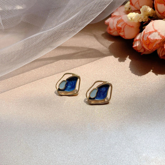 S925 Silver Stud Earrings in Geometric Design for Women