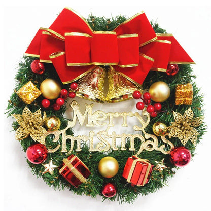 Christmas wreath with natural pine, pine cones, and frost decoration