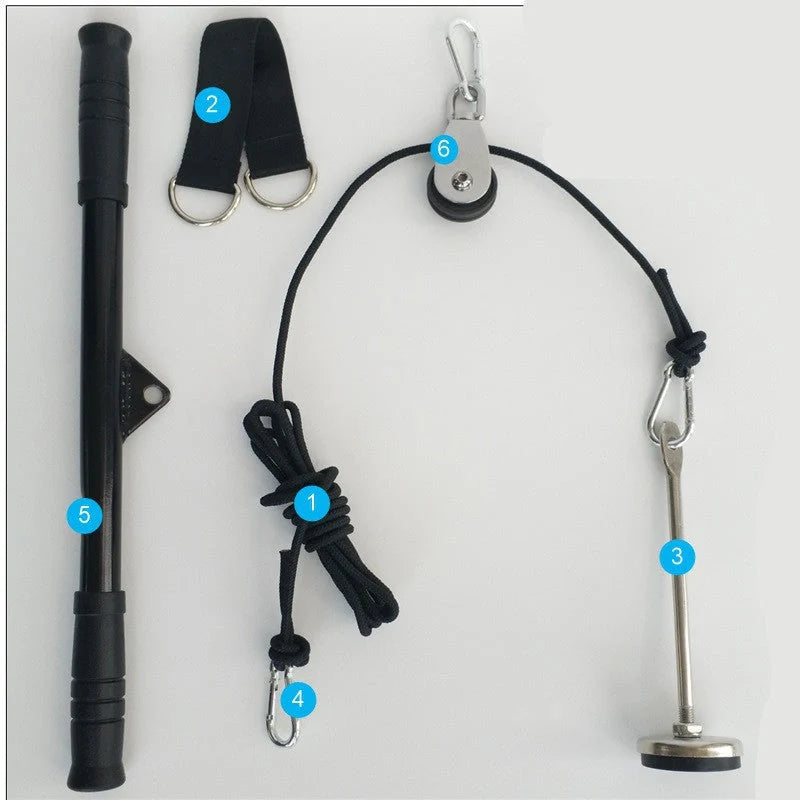 Nylon pull rope fitness equipment with silent pulley and 2.5-metre climbing rope