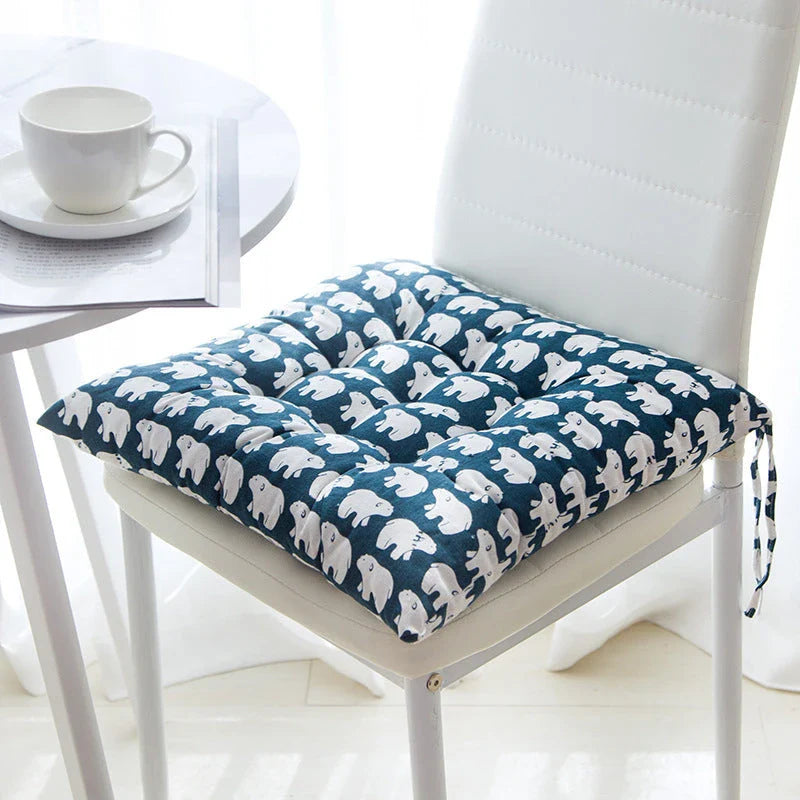 Premium linen and cotton chair cushion in various patterns and designs, offering luxurious comfort and support for your seating needs.