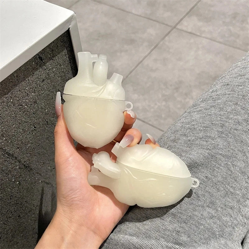 3D Heart Design Silicone Case for AirPods Pro and 3rd Generation in wine red and ivory white