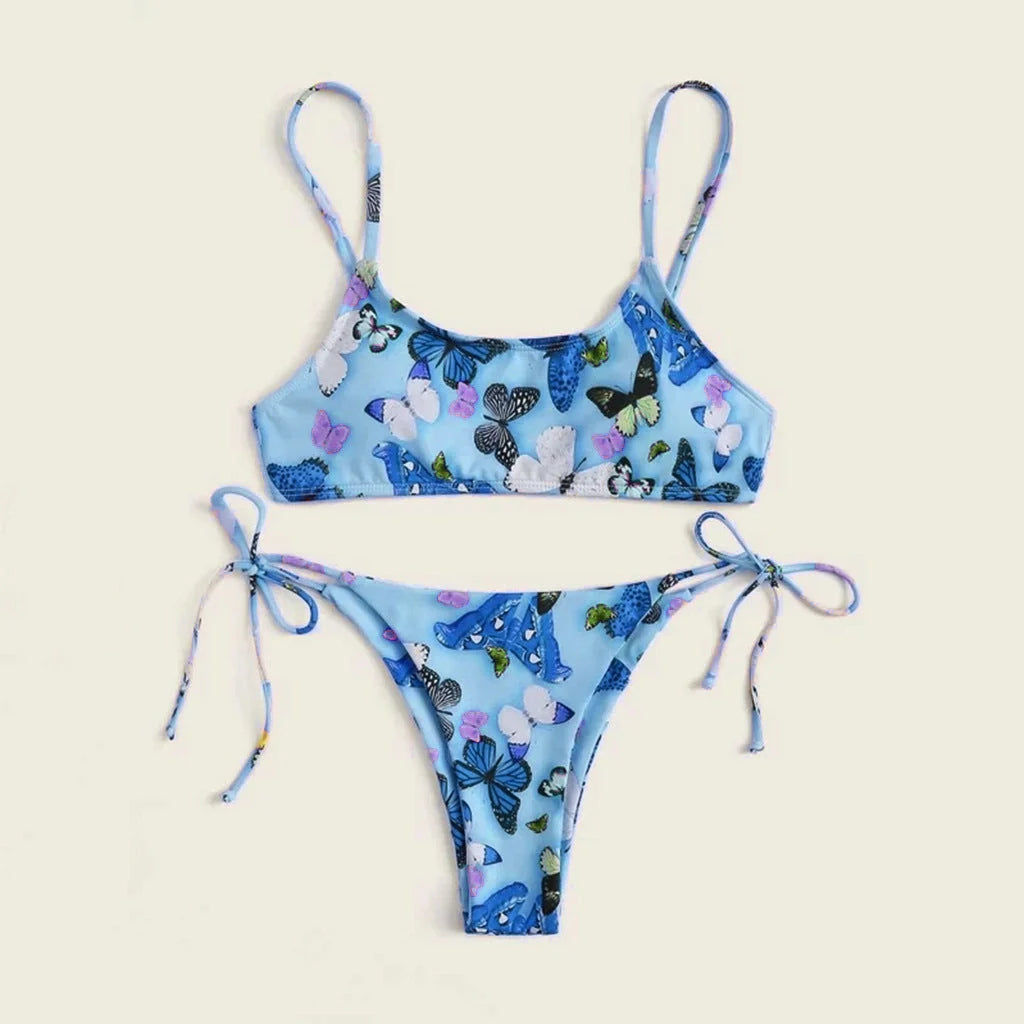 Women's floral print push-up bikini for summer beach wear