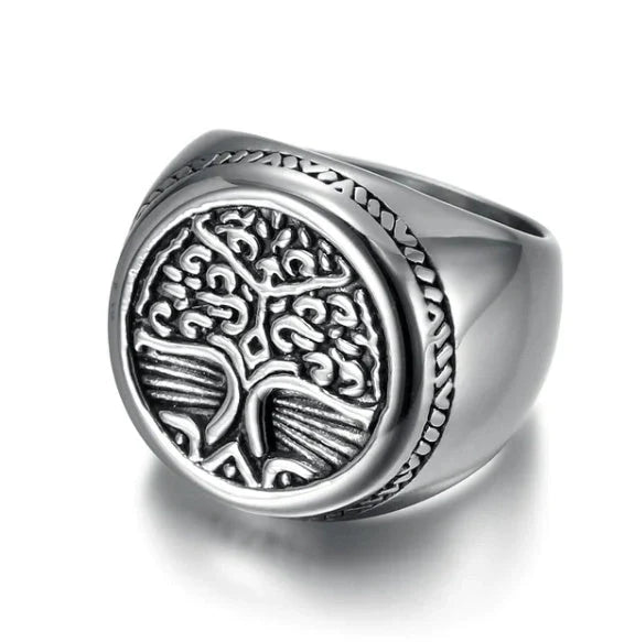 Asgard Crafted Stainless Steel Celtic Tree of Life Ring - An Exquisite Accessory Reflecting British Craftsmanship